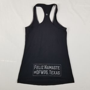 Lululemon Black Racerback Tank Top, Work out stretching tank top Women Size 6